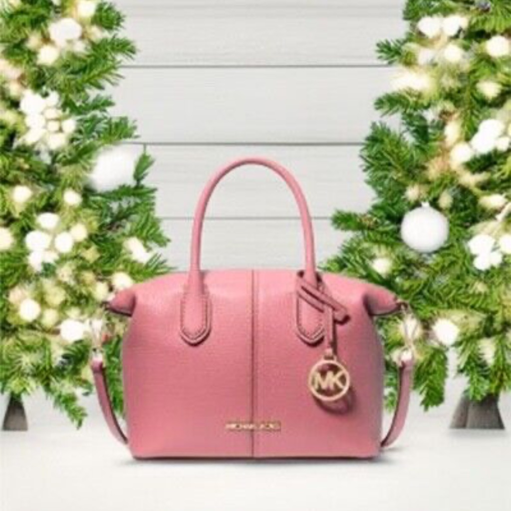 Michael Kors Hyde Pink Small Pebbled Leather Satchel
